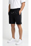 Men's Black Color Shorts with Side Piping, Front Pockets, Zipper Back Pocket