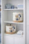 2-Piece Children's Room Basket Toy Organizer with Teddy Bear, Lid and Open Decorative Set - 2