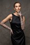 Noctyra Pearl Mesh Couture Gray Gloves – Long Tulle with Pearl Detail, Luxurious Event Accessory - 2