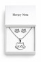 Stainless Steel Cat Figured Love Written Necklace Earring Set Silver Color Women - 4