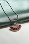 Zircon Stone Steel Fan Necklace