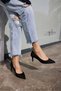 Novi Women's Black Genuine Leather Suet Heel Stiletto - 2