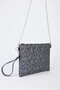Women's Smoked Glitter Star Embroidered Faux Leather Portfolio Handbag and Clutch Bag with Chain Strap - 3
