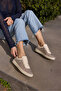 Cedy Women's Beige Rubber Sole Sneaker with Rubber Laces - 4