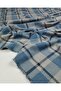 Gray Blue Plaid Knitted Fabric Width: 140cm - 5