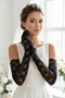 Black Veloura Couture Long Lace Gloves – Full Finger Luxury Bridal and Event Accessory