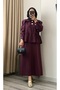 Gold Buttoned Mobile Belted Tencel Skirt Set