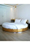 Round Cotton Satin Bed Sheet, Duvet Cover and Pillowcase Set - Diamond Harmony