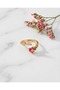 Melvra Heart Shaped Zircon Stone Flower Branch Detailed Adjustable Ring - 3