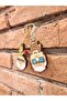 Decorative Wooden Keychain with 4 Figures - 4