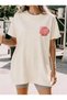 Women's Salty Soul Beige Printed Cotton T-Shirt - 2