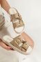 Women's Daily Double Buckle Side Rope Wrapped Suede Sandals - 4