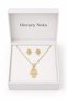 Stainless Steel Gold Color Fatma's Hand Necklace Earring Set Unisex - 3
