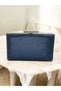 Navy Blue Color Single Side Stone Metal Handle Women's Evening Dress Bag Wedding Engagement Graduation - 4