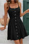 New Season Women's Rope Strap Front Buttoned Lace-Up Short Dress - 2