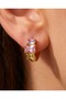 Pastella Pastel Colorful Zircon Stone Minimal Hoop Steel Xuping Earrings - 2