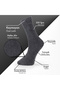 Pure Bamboo Men's Socks Long Plain Anthracite Socks Seamless Premium Boxed Pack of 6 L5952Aznb Softaura - 2