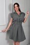 Women's Short Modal Safari Dress with Front Placket and Half Button Pockets - 3