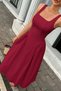 New Season Women's Strappy Square Collar Midi Imported Crepe Graduation Dress - 2