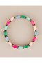 Polvira Gold Transitional Trapezoidal Slice Porcelain Coated Elastic Bracelet - 3