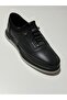 Black Leather Men's Casual Shoes - 3