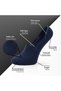 Pure Bamboo Men's Ballerina Socks Black-Navy Blue-Grey Seamless Invisible Non-Slip Heel Silicone Premium 6-Pack Softaura - 3