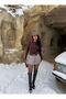 Pleated Gray Short Skirt - 2