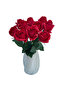 10 PCS Artificial Flowers Roses Fake Silk Flowers Rose with Vase for Home Office Hotel Decor