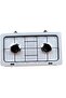 Portable Double Burner Gas Stove with Lid, Enamel Grill, High Flame Efficiency Cooktop - 4