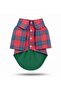 Small Breed - Red Plaid Summer Shirt Dog Outfit – with Snap Fasteners - 3