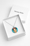 Frida Kahlo Portrait Printed Round Pendant Silver Color Chain 60 cm Unisex - 5
