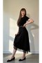 Women's Lace Midi Dress Short Sleeve Belted Stylish Casual and Event Dress - 2