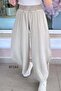 Elastic Waist Casual Cotton Woven Trousers 6Y144