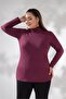 Women's Plus Size High-Necked Bady Burgundy