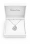 White Stone Heart Clover Necklace Unisex Metal Chain 60 cm - 4