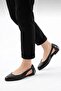Black Open-Sided Bow Women's Ballerina Classic Stylish Daily Lightweight Sandals - 2