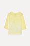 Women's Yellow Printed Loose Fit Low Sleeve T-Shirt - 5