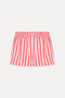 Women's Pink Beaded Striped Comfort Fit Shorts - 6