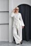 Women's Linen Brooch Detailed Hijab Set