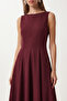 Sleeveless Long Summer Poplin Dress Lfg0187 Mürdüm - 3