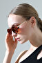 Women's Leopard Frame Gold Handle Brown Glass Sunglasses - 2
