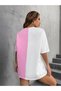 Plus Size Double Color Butterfly Yourself Printed Oversize T-Shirt - 2