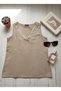 Sleeveless Cotton V-Neck Pleated Blouse - 7
