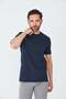 Navy Blue Micro Patterned Men's Basic T-Shirt - 5