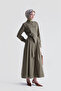 Pocket Detailed Poplin Dress Khaki - 2