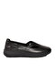 Black genuine leather women's casual shoes - 2