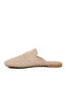 Beige Knitwear Closed-Front Women's Flat Slippers - 4