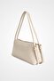 Sleek Cream Double Strap Detailed Baguette Shoulder Bag - 2