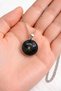 Cosmic Dandelion Glass Necklace Black Round Design 60 cm Chain Unisex - 3