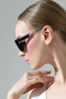 Women's Black Frame Sunglasses with Black Glass Edge Detail - 3